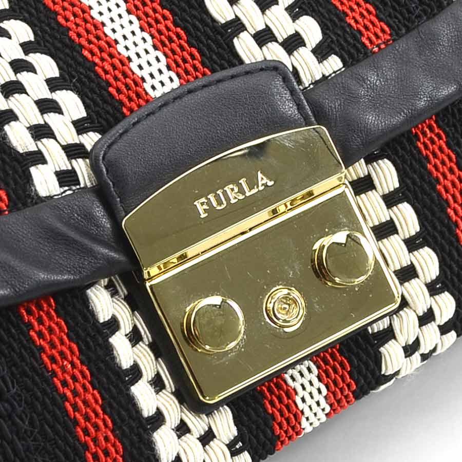 FURLA（フルラ） ショルダーバッグ ナイロン/コットン/レザー ブラック