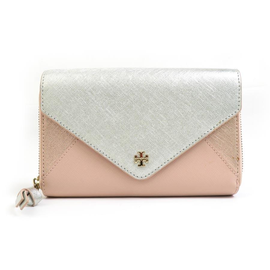 Tory Burch トリーバーチ  ショルダーウォレット シルバー×ピンク 14061 レディース【中古】 h30571a TORY BURCH（トリーバーチ） ショルダーウォレット レザー シルバー