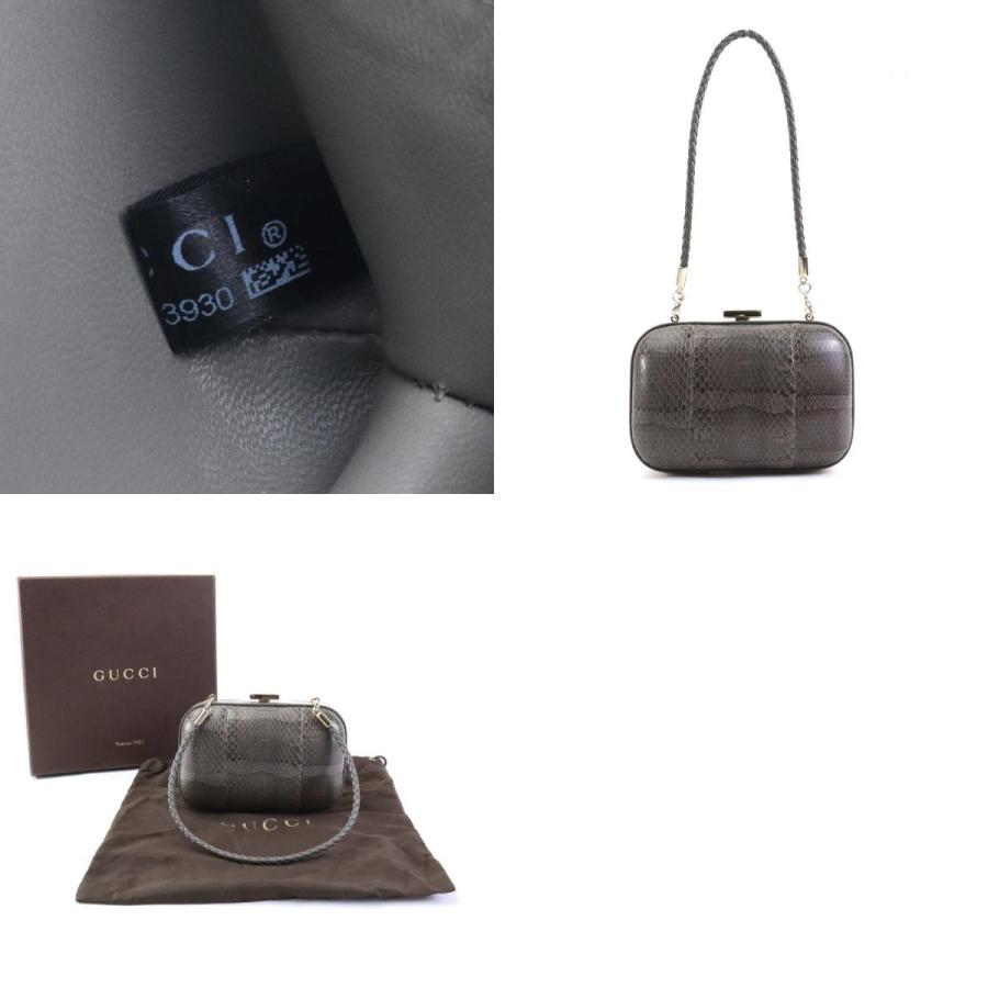 GUCCI  グッチ　パイソン　クラッチバック GUCCI グッチ ハンドバッグ クラッチバッグ パイソン グレー