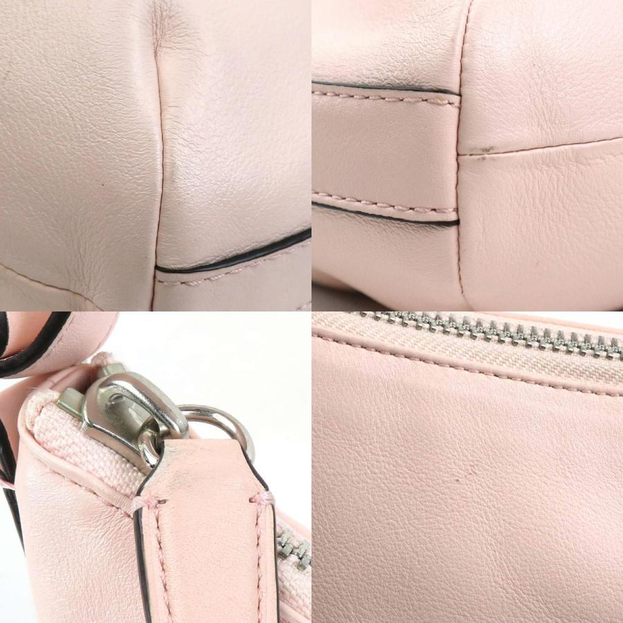 COACH コーチ シグネチャー ショルダーバッグ ピンクレザー×キャンバス 中古】 美品 コーチ COACH ショルダーバッグ ピンク レザー F13442
