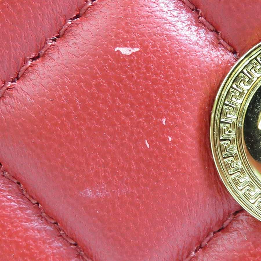 ヴェルサーチ VERSACE 二つ折り財布 メデューサ レザー レッド