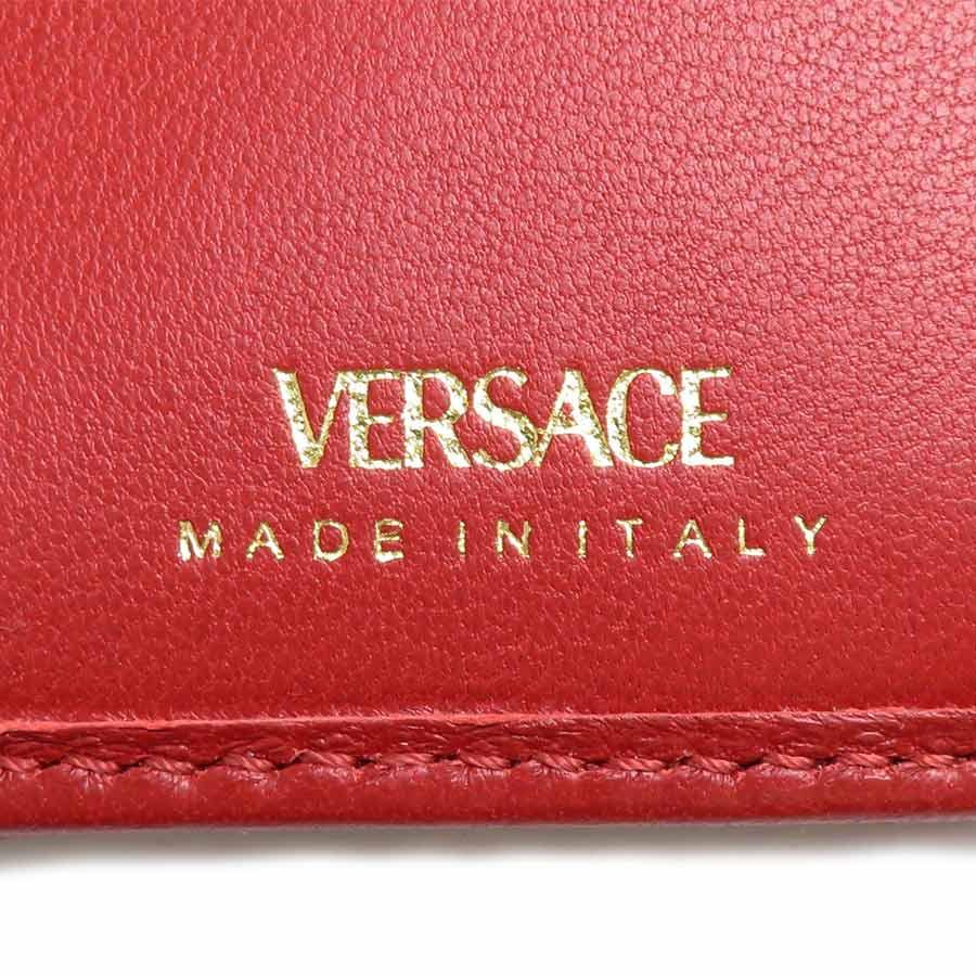 ヴェルサーチ VERSACE 二つ折り財布 メデューサ レザー レッド