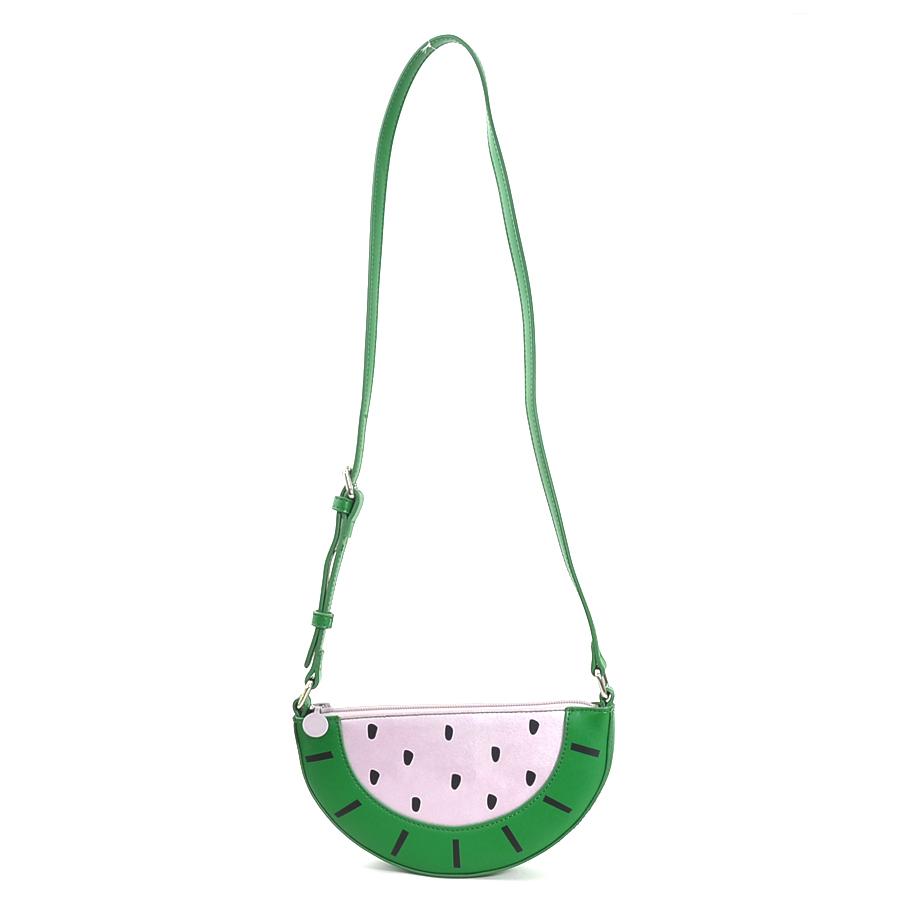 ステラマッカートニー Stella McCartney ショルダーバッグ すいか スイカ レザー グリーン×ピンク×ブラック_11