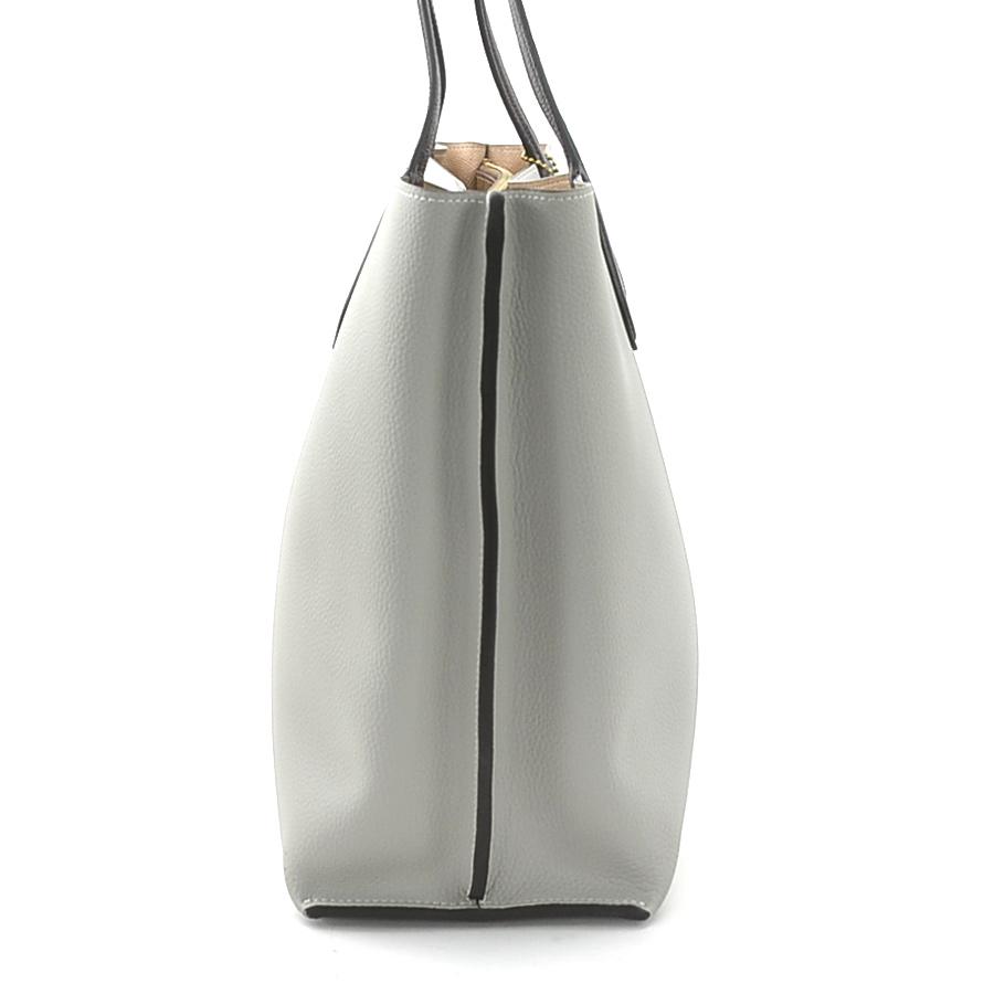 COACH コーチ ショルダーバッグ トートバッグ レザー ライトグレー  