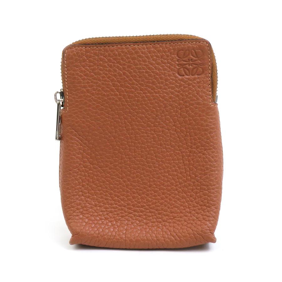 ロエベ　レザー製ブラウンポーチ LOEWE（ロエベ） ポーチ レザー ブラウン : ブランドバリュー - 通販