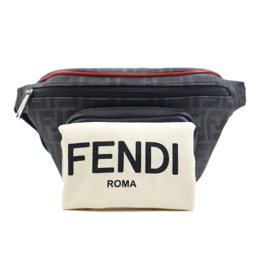 FENDI（フェンディ） ウエストバッグ ボディバッグ レザー ブラック