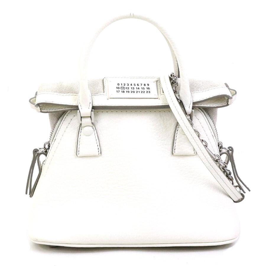 Maison Margiela ホワイトレザーショルダーバッグ