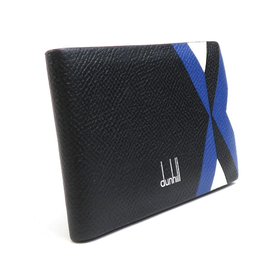 dunhill（ダンヒル） カードケース レザー ブラック×ブルー×ホワイト