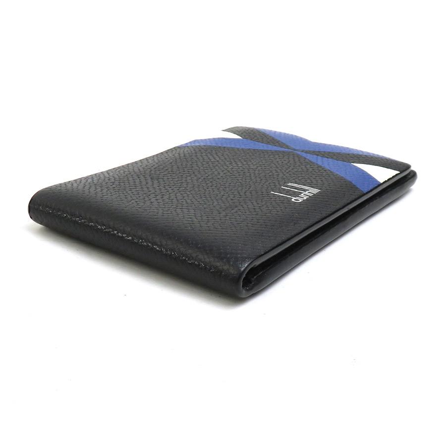 ダンヒル Dunhill カードケース レザー ブラック×ブルー×ホワイト メンズ 送料無料【中古】 h31017g dunhill（ダンヒル） カードケース レザー ブラック×ブルー×ホワイト