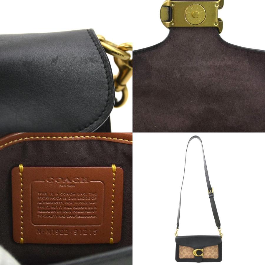 COACH コーチ ショルダーバッグ レザー ブラック×ブラウン