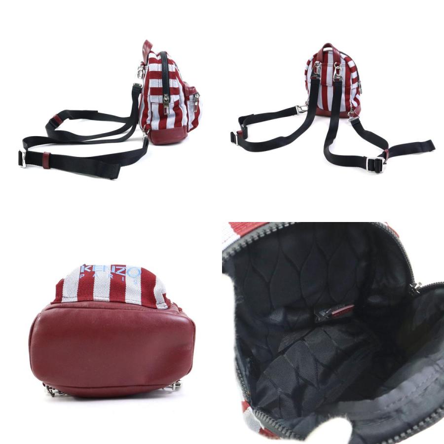 KENZO（ケンゾー） リュック ナイロン/レザー ボルドー×ライトブルー