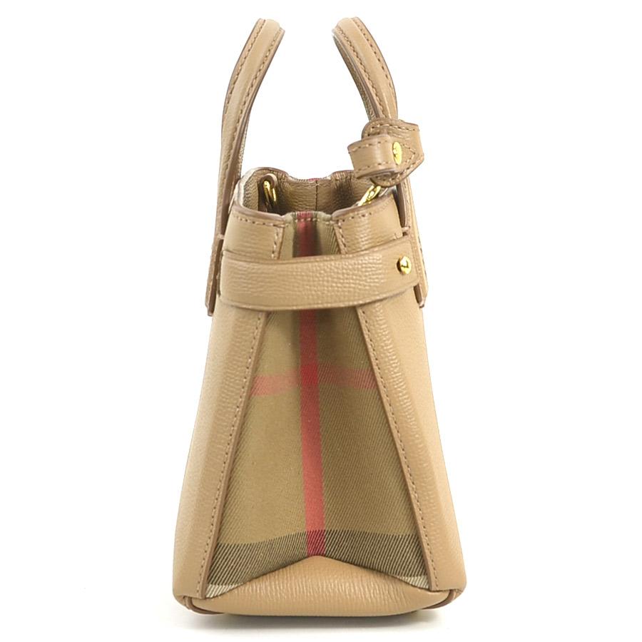 バーバリー BURBERRY ハンドバッグ ショルダーバッグ レザー/キャンバス キャメル_2