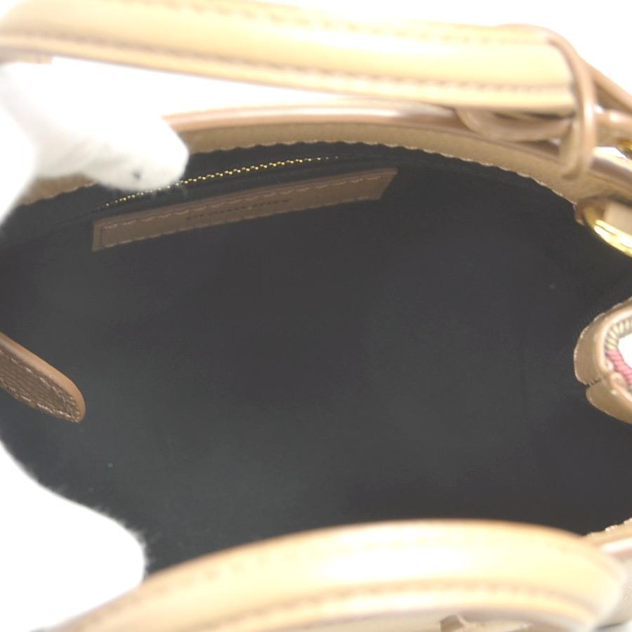 バーバリー BURBERRY ハンドバッグ ショルダーバッグ レザー/キャンバス キャメル_4