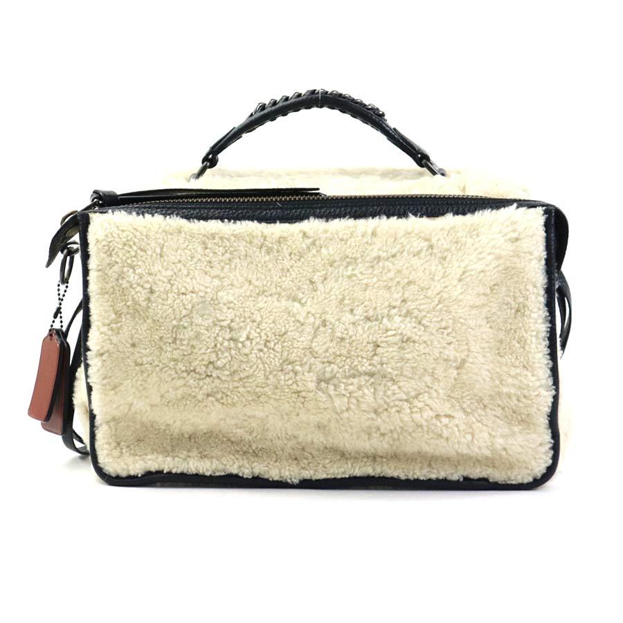 コーチ ショルダーバッグ ポシェット ボア 秋 COACH（コーチ） ショルダーバッグ ボア/レザー アイボリー×ブラック