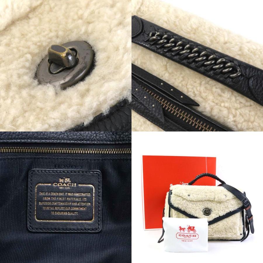 COACH（コーチ） ショルダーバッグ ボア/レザー アイボリー×ブラック