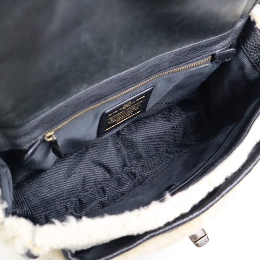 COACH（コーチ） ショルダーバッグ ボア/レザー アイボリー×ブラック