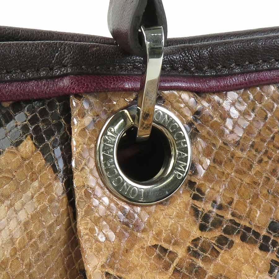 LONGCHAMP（ロンシャン） ハンドバッグ 型押しレザー ブラウン