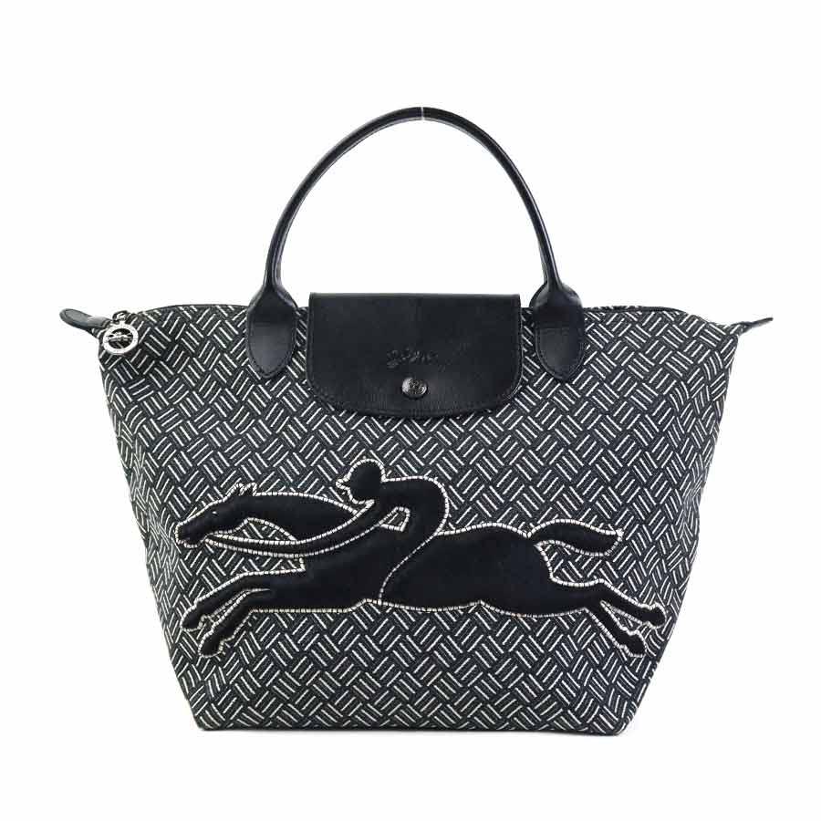 LONGCHAMP ロンシャン Longchamp ハンドバッグ キャンバス/レザー  