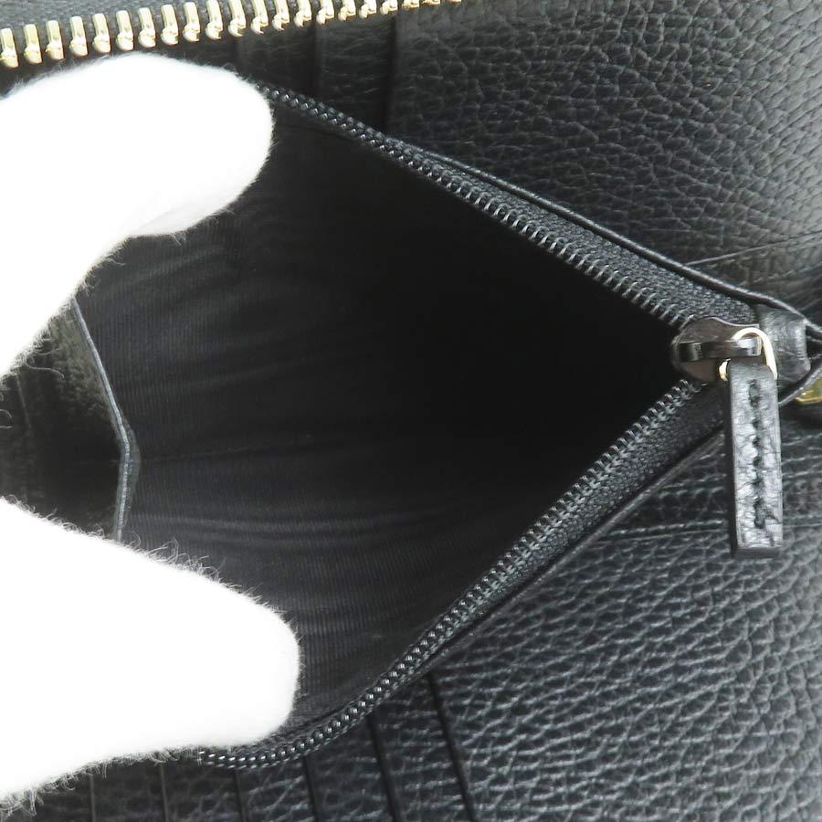 GUCCI（グッチ） 二つ折り財布 インターロッキングG レザー ブラック