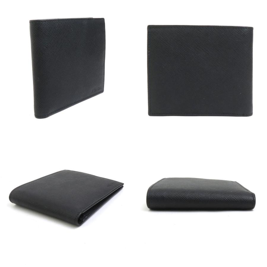 PRADA プラダ 二つ折り財布 レザー ブラック : ブランドバリュー