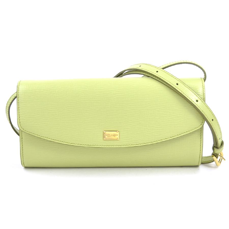 ドルチェアンドガッバーナ DOLCE&GABBANA ショルダーバッグ レザー ライトグリーン レディース 送料無料【中古】 h31146g ドルチェアンドガッバーナ DOLCE&GABBANA ショルダーバッグ レザー
