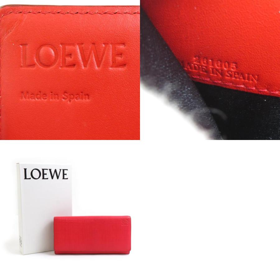 LOEWE（ロエベ） 二つ折り長財布 レザー レッド : ブランドバリュー