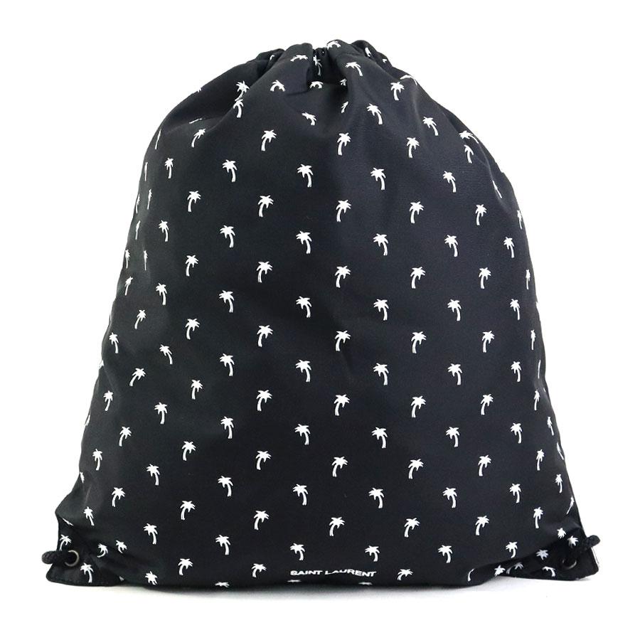 SAINT LAURENT サンローラン リュック ナップサック ブラック×ホワイト 14054 ユニセックス【中古】 h31162g サンローラン SAINT LAURENT リュック ナップサック ナイロン ブラック