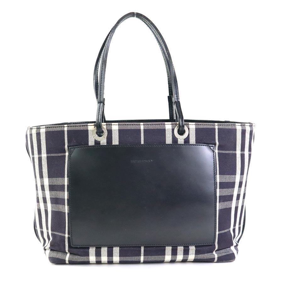 BURBERRY（バーバリー） ハンドバッグ キャンバス/レザー ブラック系
