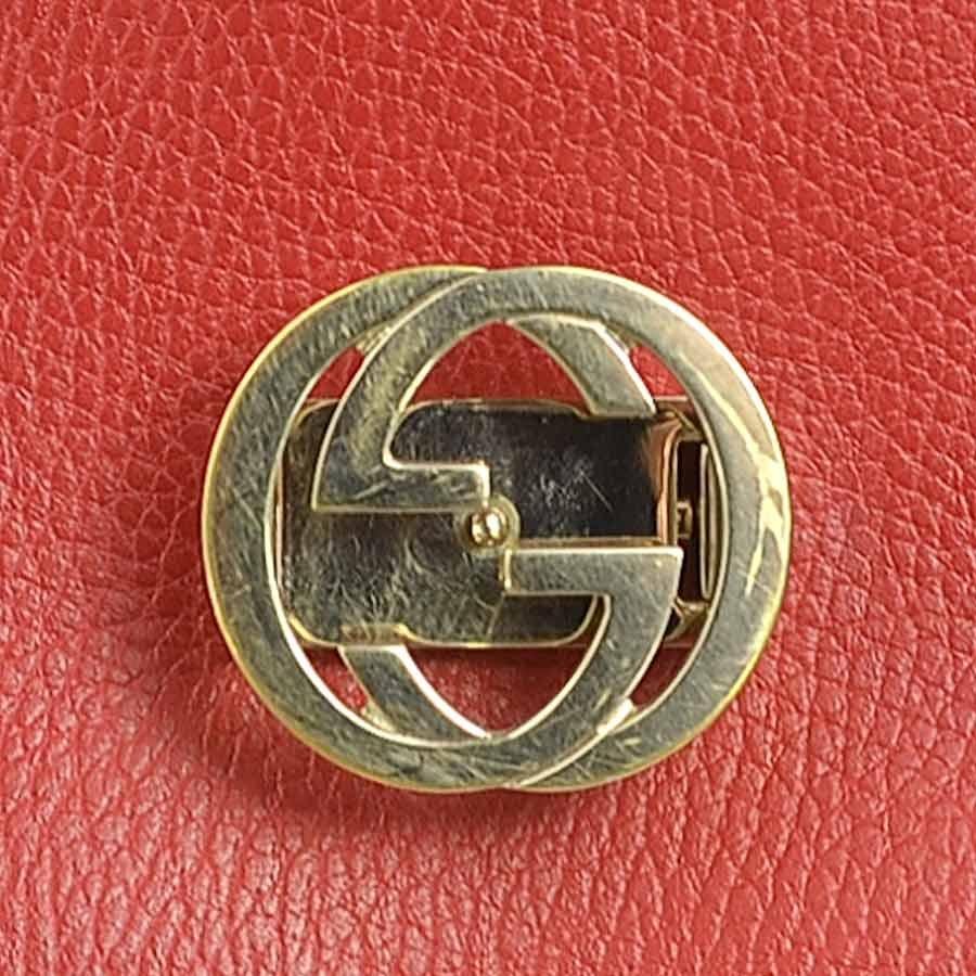 GUCCI（グッチ） ショルダーバッグ インターロッキングG レザー レッド
