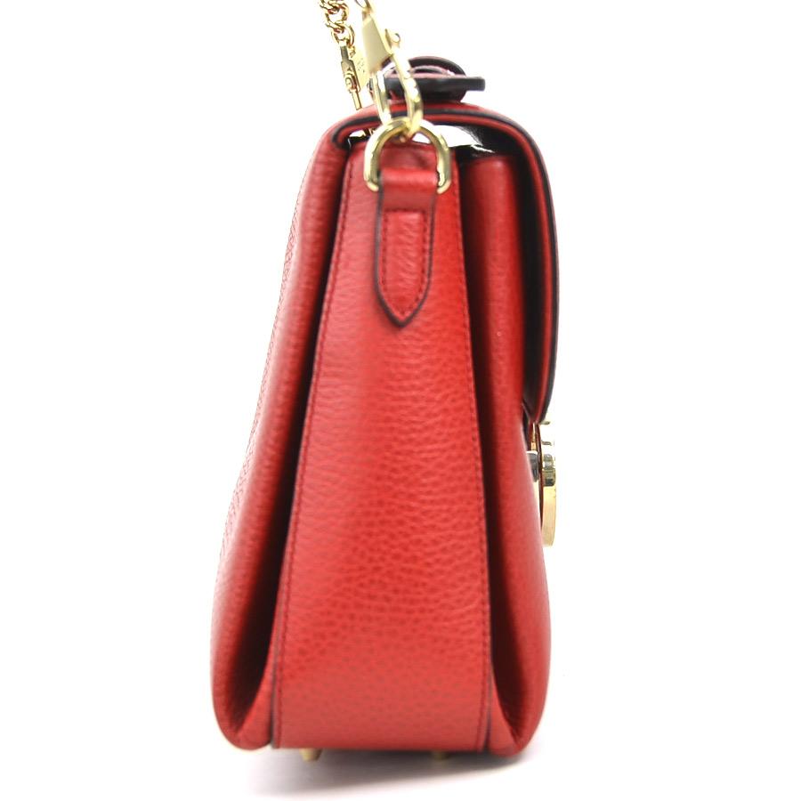 GUCCI（グッチ） ショルダーバッグ インターロッキングG レザー レッド