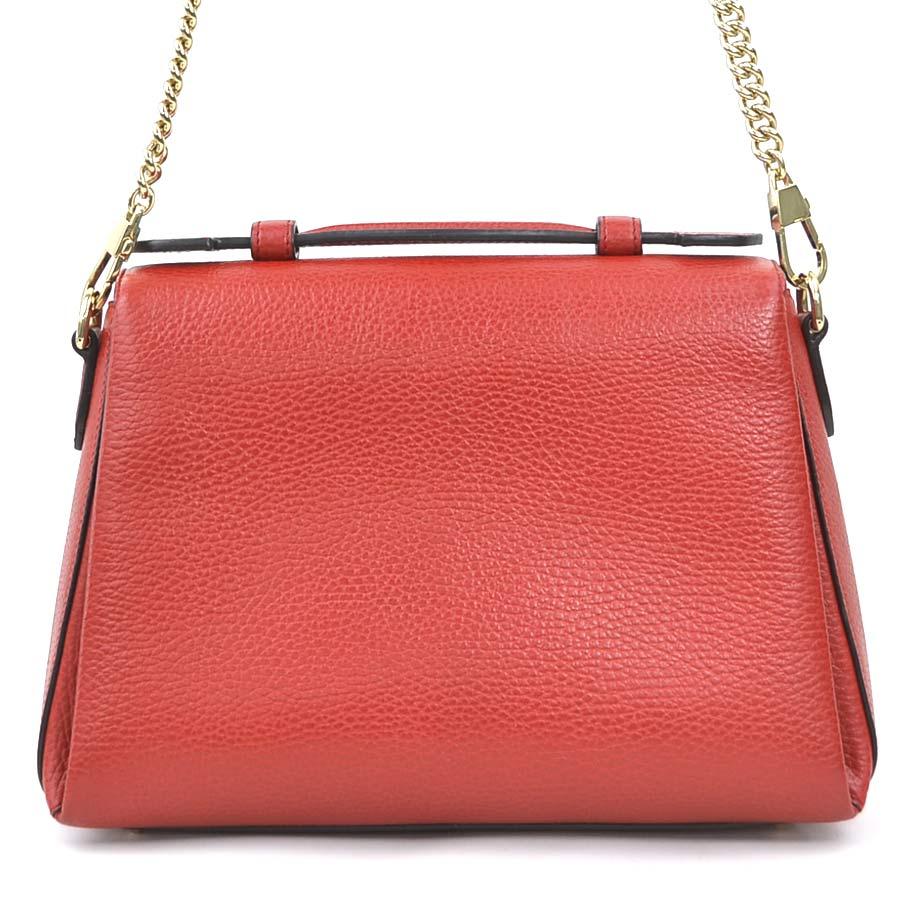 GUCCI（グッチ） ショルダーバッグ インターロッキングG レザー レッド