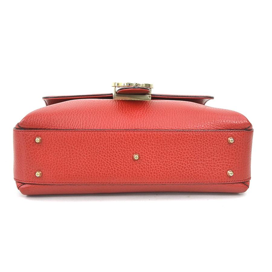 『美品』グッチ　ショルダーバッグ　GG　インターロッキング　レザー　レッド GUCCI（グッチ） ショルダーバッグ インターロッキングG レザー レッド