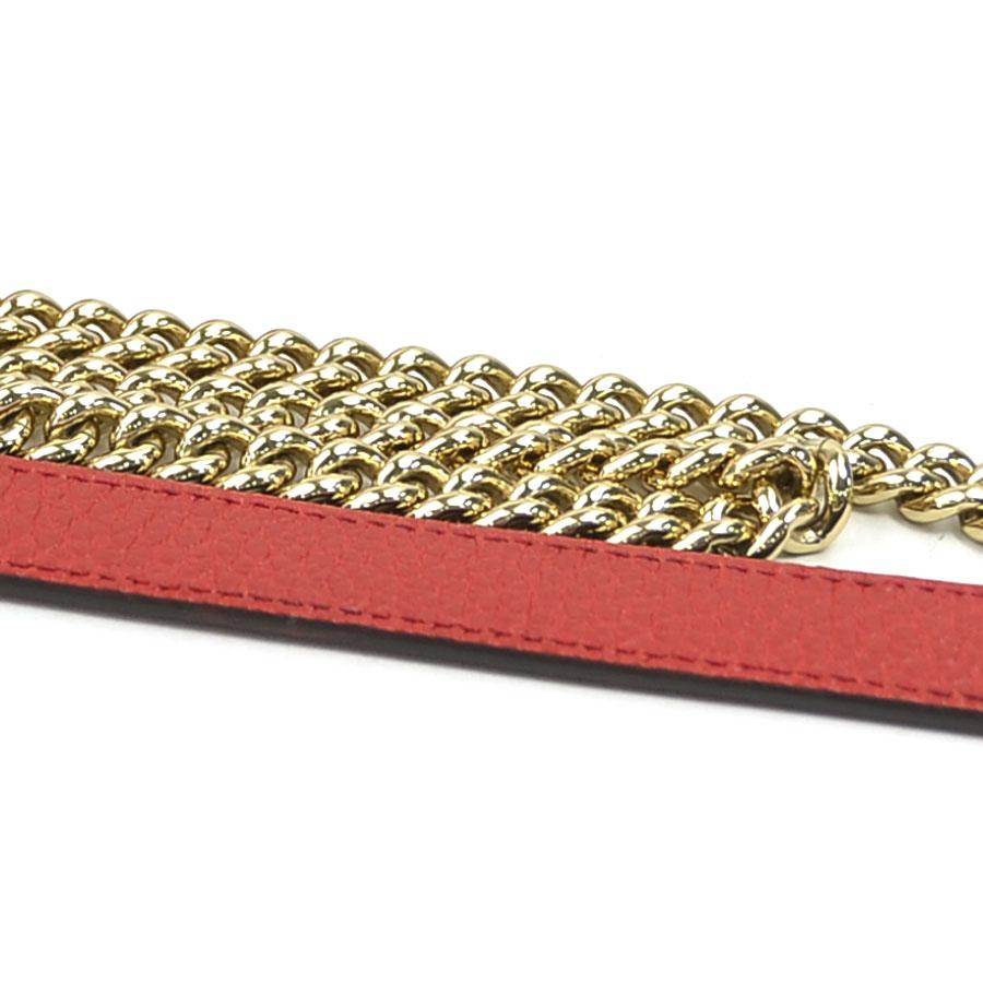 GUCCI（グッチ） ショルダーバッグ インターロッキングG レザー レッド