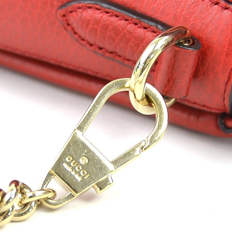 GUCCI（グッチ） ショルダーバッグ インターロッキングG レザー レッド