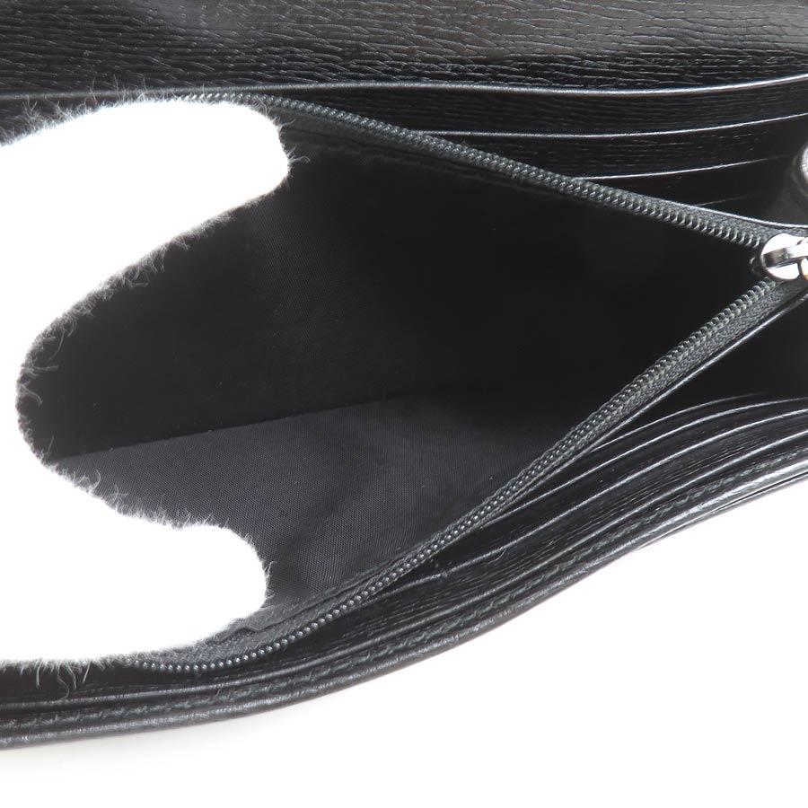 GUCCI（グッチ） 長財布 インターロッキングG レザー ブラック