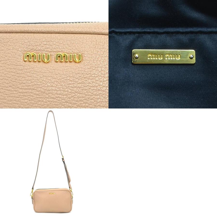miu miu（ミュウミュウ） ショルダーバッグ レザー ピンクベージュ