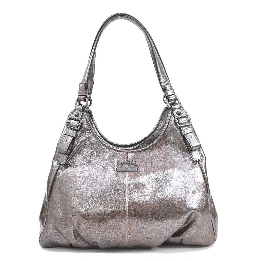 COACH（コーチ） ショルダーバッグ レザー メタリックピンク×シルバー