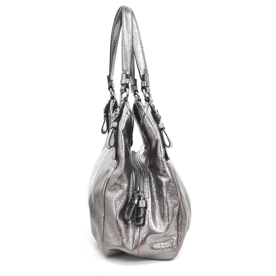COACH（コーチ） ショルダーバッグ レザー メタリックピンク×シルバー