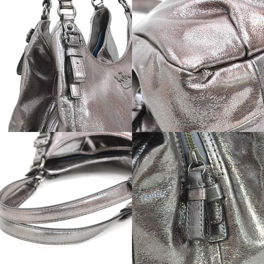COACH（コーチ） ショルダーバッグ レザー メタリックピンク×シルバー
