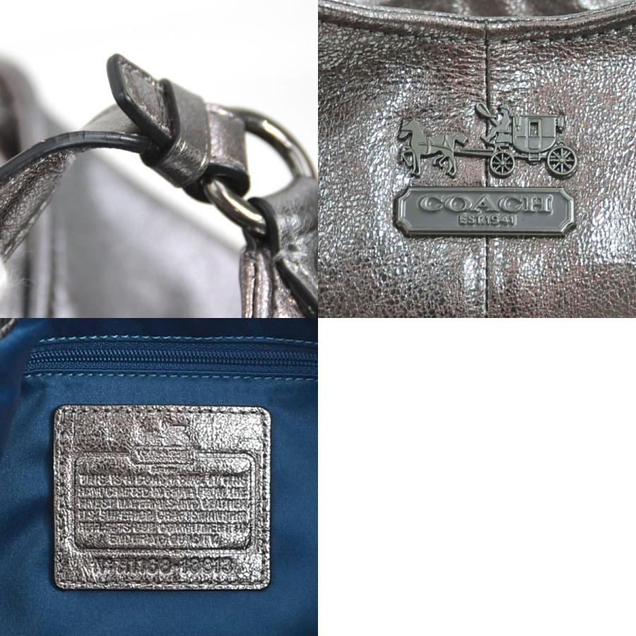 COACH（コーチ） ショルダーバッグ レザー メタリックピンク×シルバー