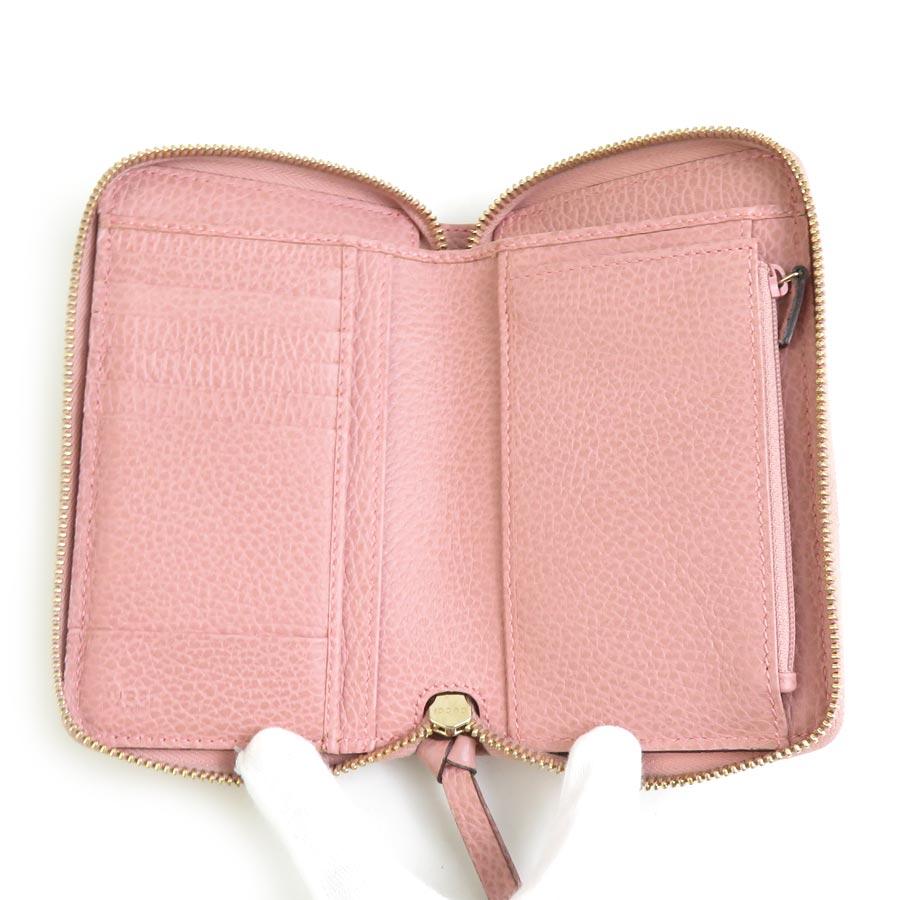 GUCCI グッチ ジャッキー 二つ折り財布 レザー ピンクベージュ系 GUCCI グッチ ジャッキー 二つ折り財布 レザー ピンクベージュ系 GUCCI