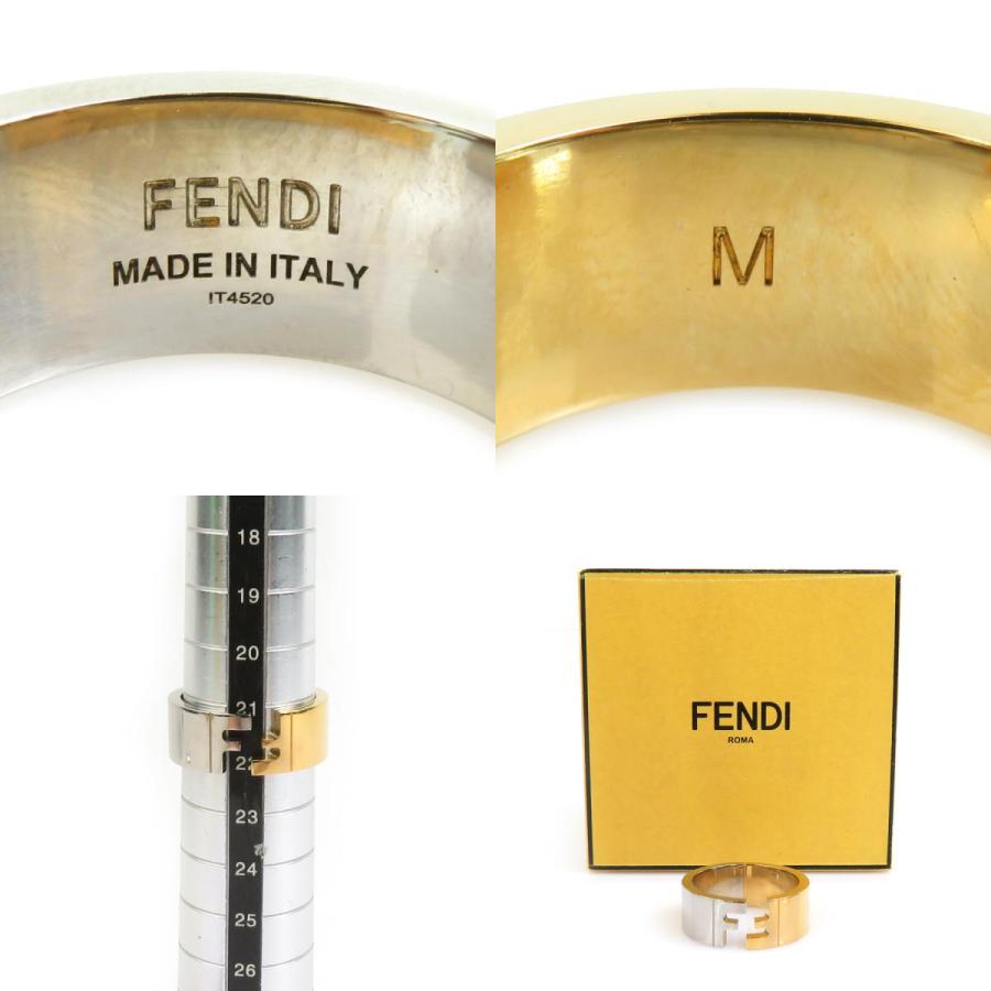 【美品】フェンディ　指輪　リング　FF　ゴールド×シルバー　箱付き　イタリア製 FENDI フェンディ リング・指輪 メタル ゴールド×シルバー