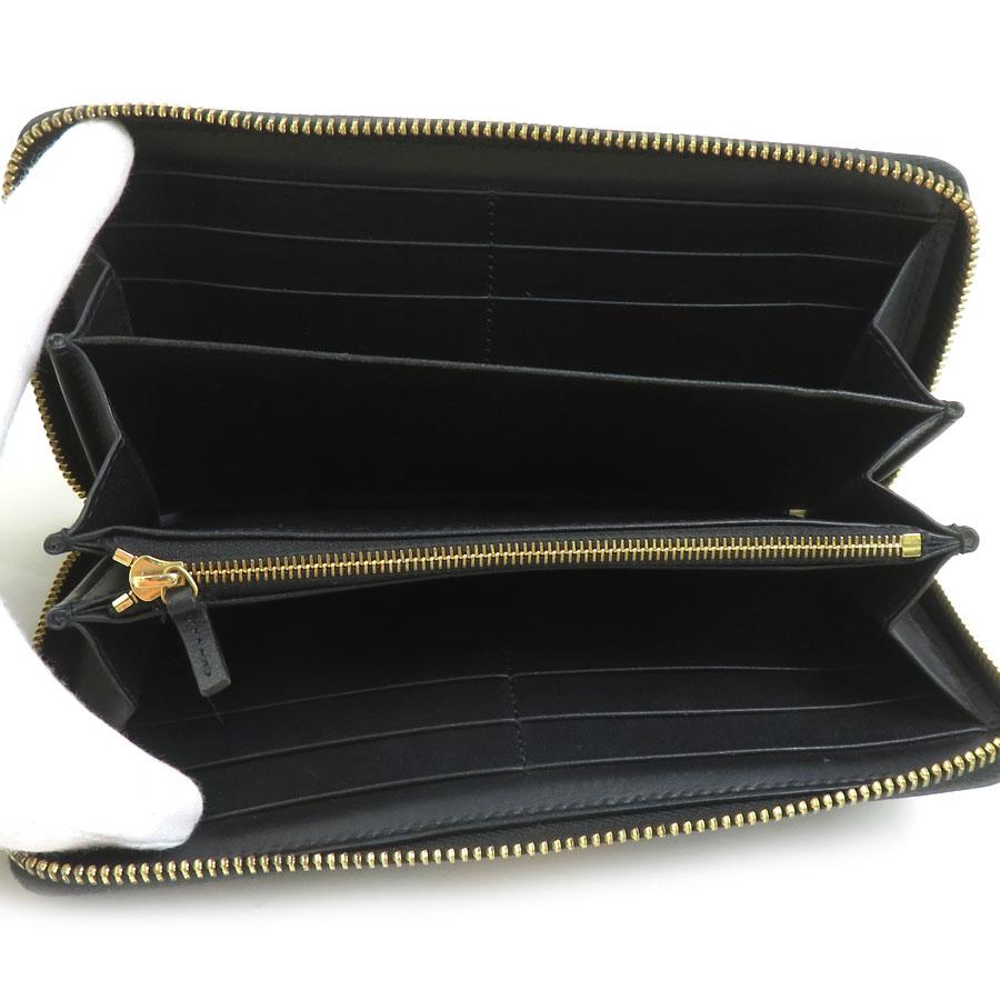 GUCCI（グッチ） ラウンドファスナー長財布 型押しレザー ブラック