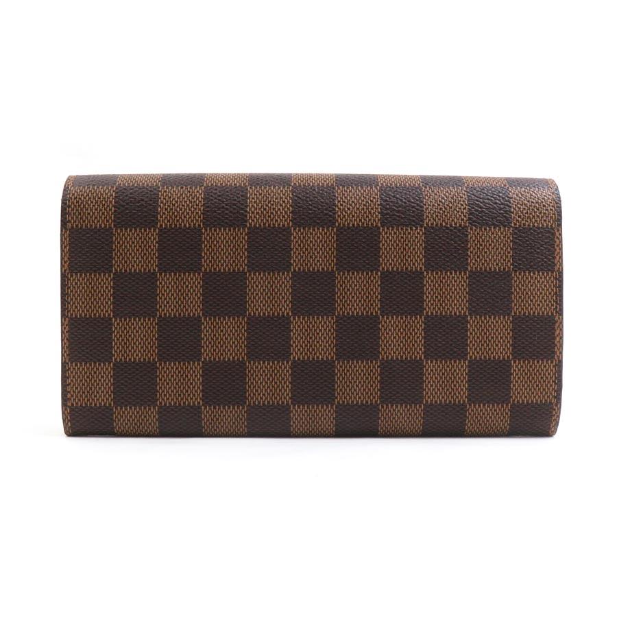 ルイヴィトン　ポルトフォイユサラ　長財布　ダミエ　エヌべ　ブラウン　10カード ルイ ヴィトン◎ポルトフォイユ サラ ダミエ エベヌ フラップ 長