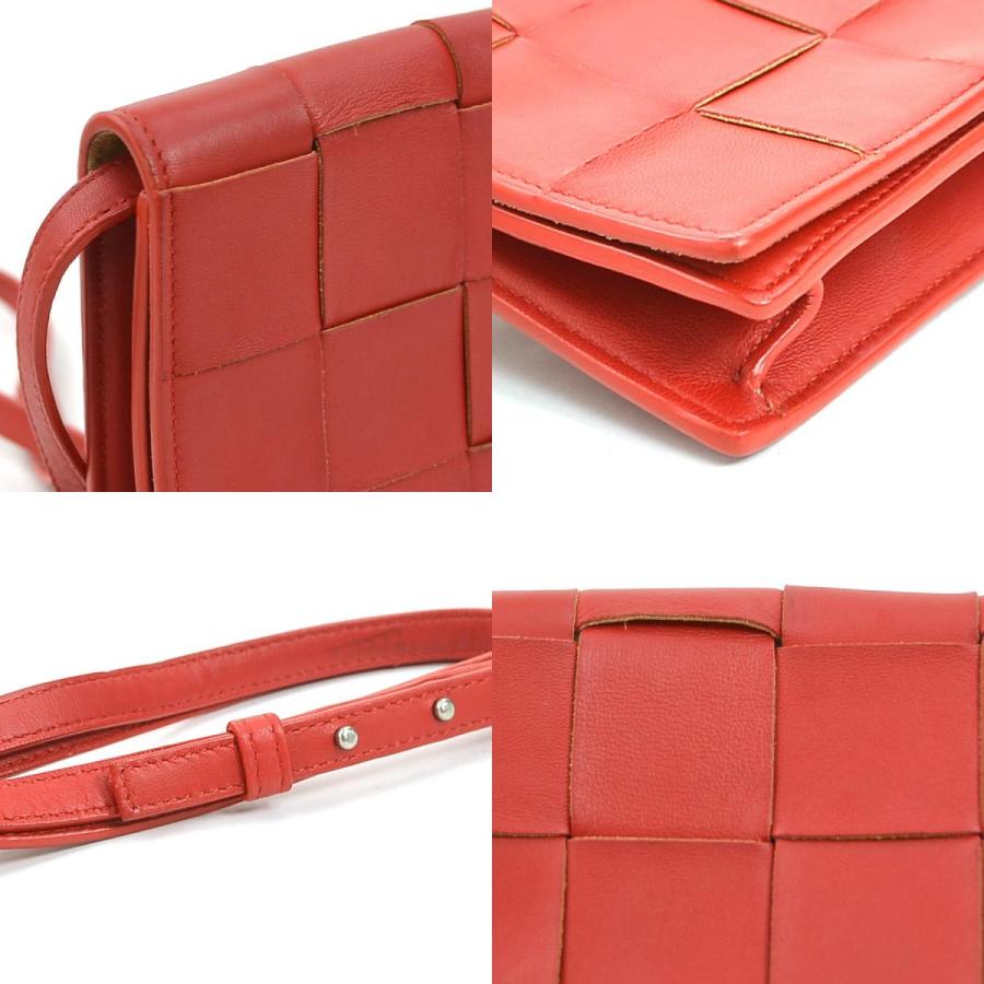 BOTTEGAVENETA ボッテガヴェネタ マキシイントレチャート ショルダーバッグ レッド 14060 レディース【中古】 h31423g ボッテガヴェネタ BOTTEGAVENETA ショルダーバッグ マキシイントレ