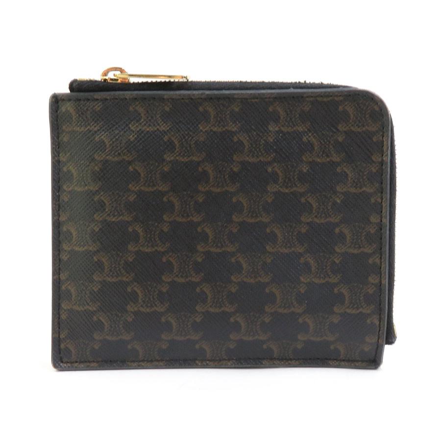 セリーヌ CELINE コインケース トリオンフ PVCコーティングキャンバス ブラック | CELINE