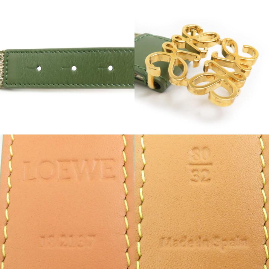 LOEWE（ロエベ） ベルト アナグラム キャンバス グリーン系 : ブランド