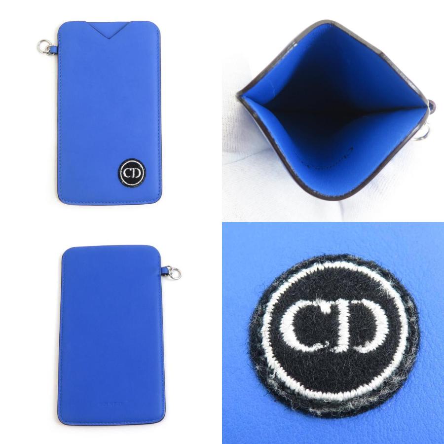 Christian Dior クリスチャンディオール ポーチ ネックポーチ ブルーパープル 14067 レディース【中古】 h31536a クリスチャンディオール Christian Dior ポーチ ネックポーチ レザー