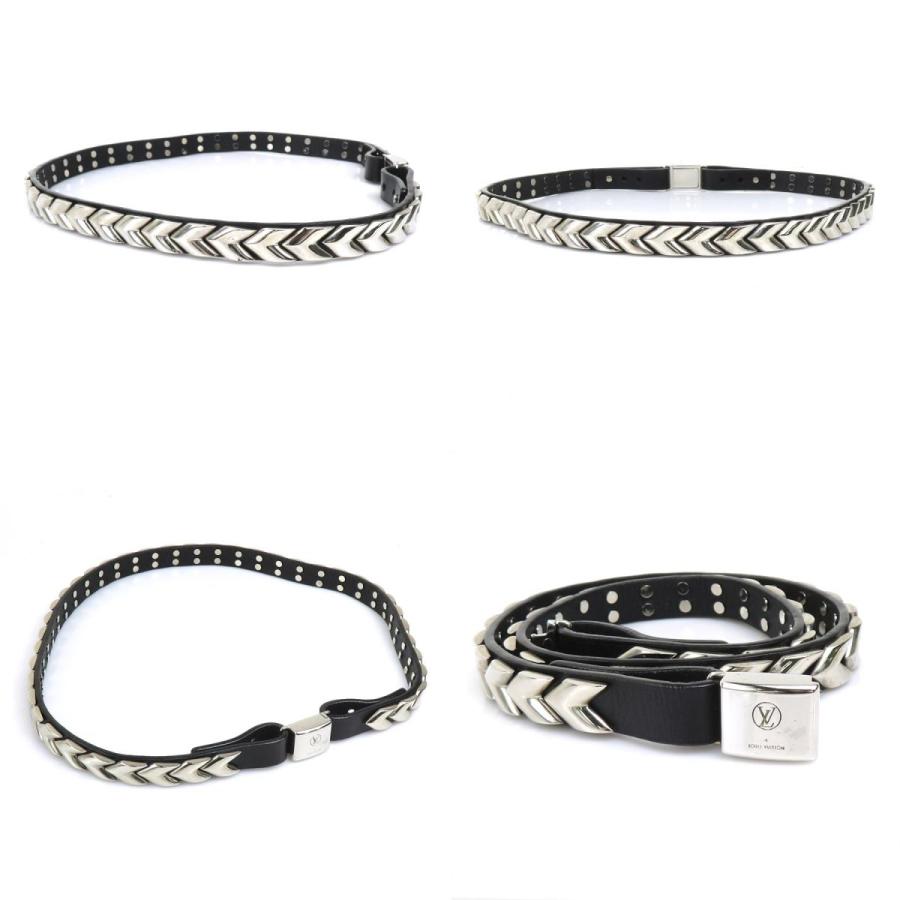 LOUIS VUITTON ルイ ヴィトン ベルト レザー/メタル ブラック