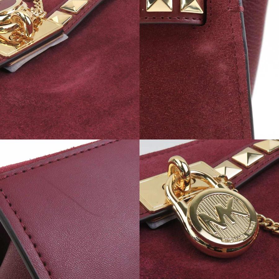 ■新品■未使用■ MICHAEL KORS マイケルコース レザー トートバッグ ショルダーバッグ 肩掛け ボルドー系×ゴールド系 BP1097 MICHAEL KORS（マイケルコース） ショルダーバッグ レザー/スエード